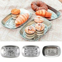 iron wrought bread tray tinplate sivel plates dinner dishes for picnic outdoor camping kitchen cutlery multipurpose