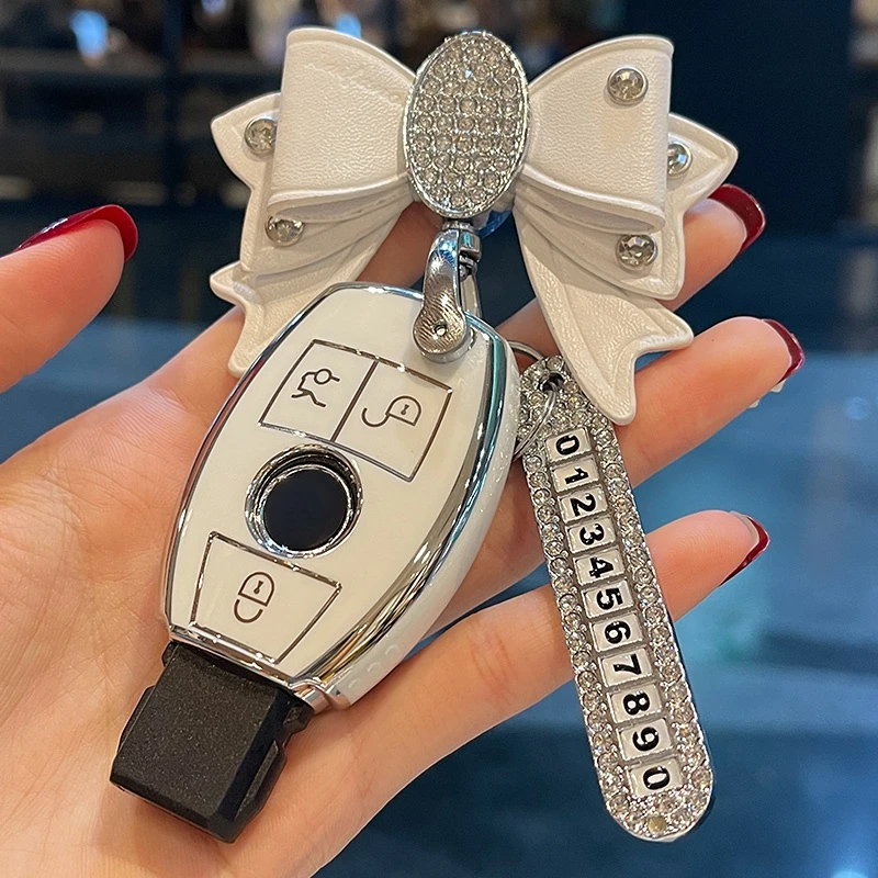 

Bow No. Plate Car Key Case Cover For Mercedes Benz GLA GLK M GL R SL SLK SLC AMG-SLK AMG-GT AMG-CLS AMG-GL AMG-GLS AMG-SLS-SLK