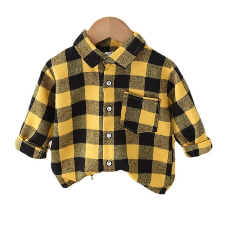 

New Spring Autumn Baby Clothes Children Boy Plaid Long Sleeve Shirt Toddler Casual Cotton Costume Infant Outfits Kids Sportswear