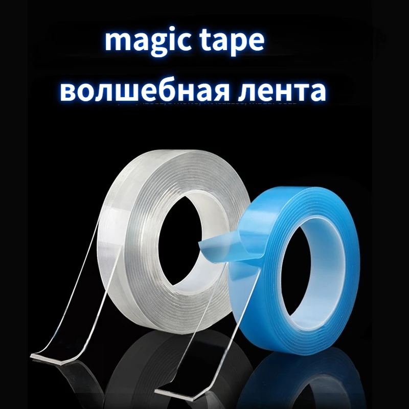 

1/2/3/5m Nano Tape Double-Sided Adhesive Tape Traceless Waterproof Adhesive Tape For Bathroom Kitchen Sink Tap Gel Sticker