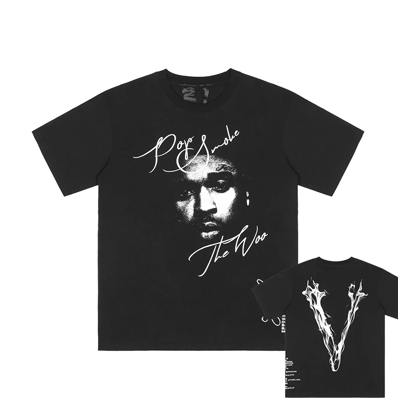 

VLVLONE t shirt men Summer Palm Angel s Men's and Women's The letter printing trend 100%cotton funko pop tshirt tupac