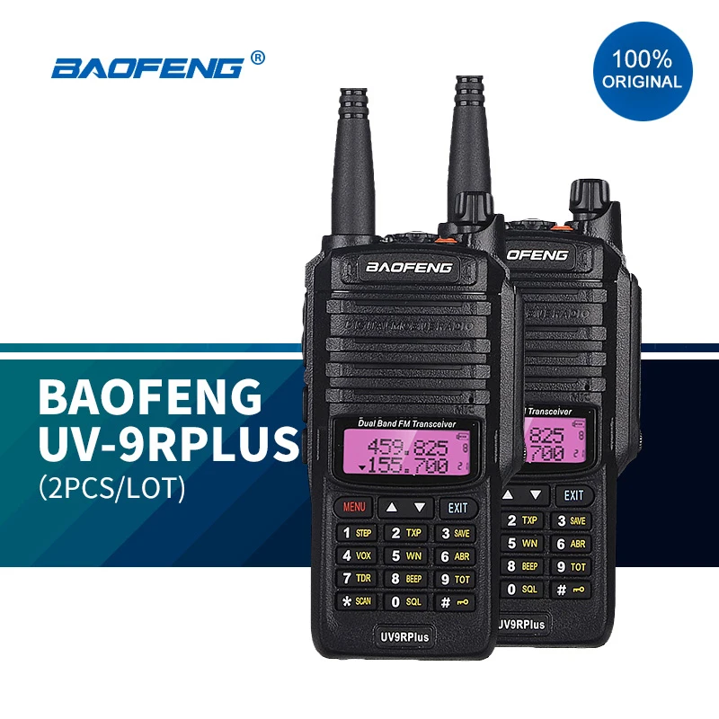 100% Original baofeng uv9r plus upgraded dual band radio waterproof walkie talkie communications amateur vhf uhf marin radio ham