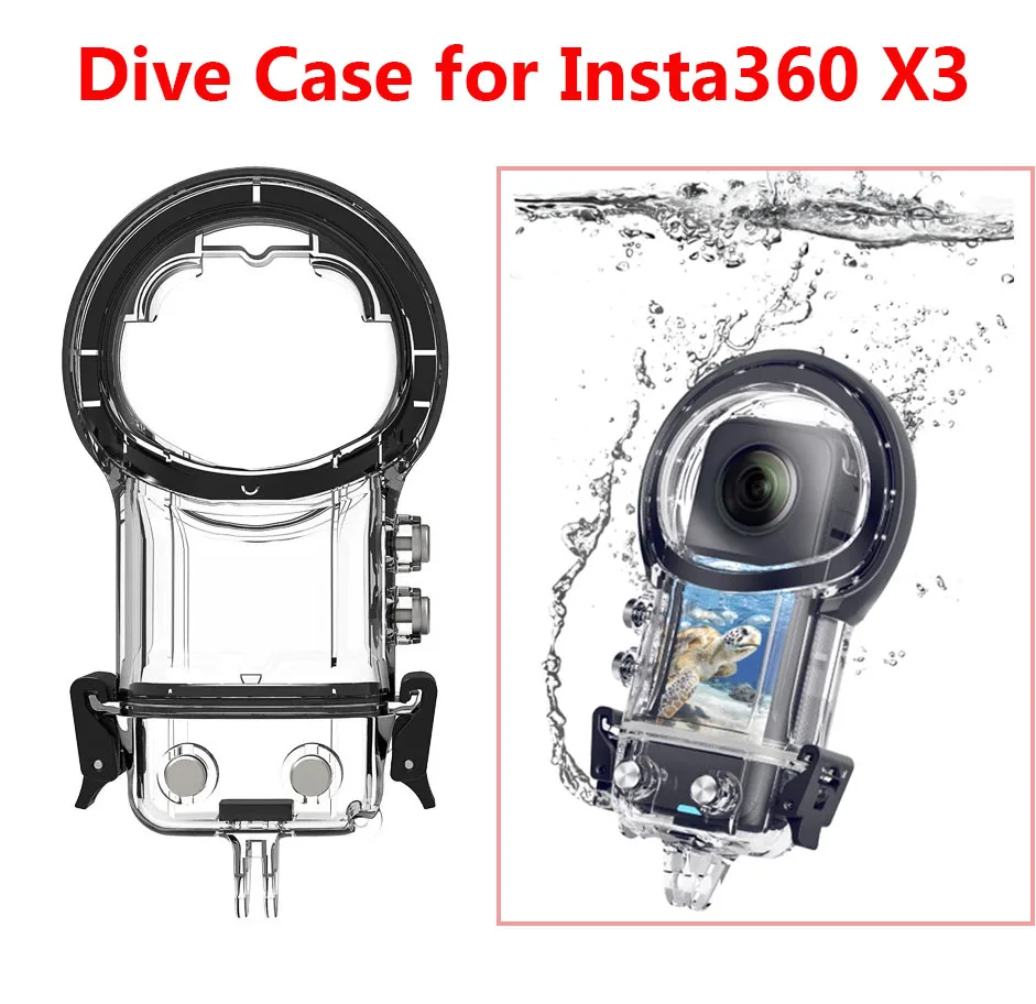 

Dive Case for Insta360 X3 Waterproof Cover Anti-scratch Diving Shell for Insta 360 One X3 Panoramic Action Camera Accessories