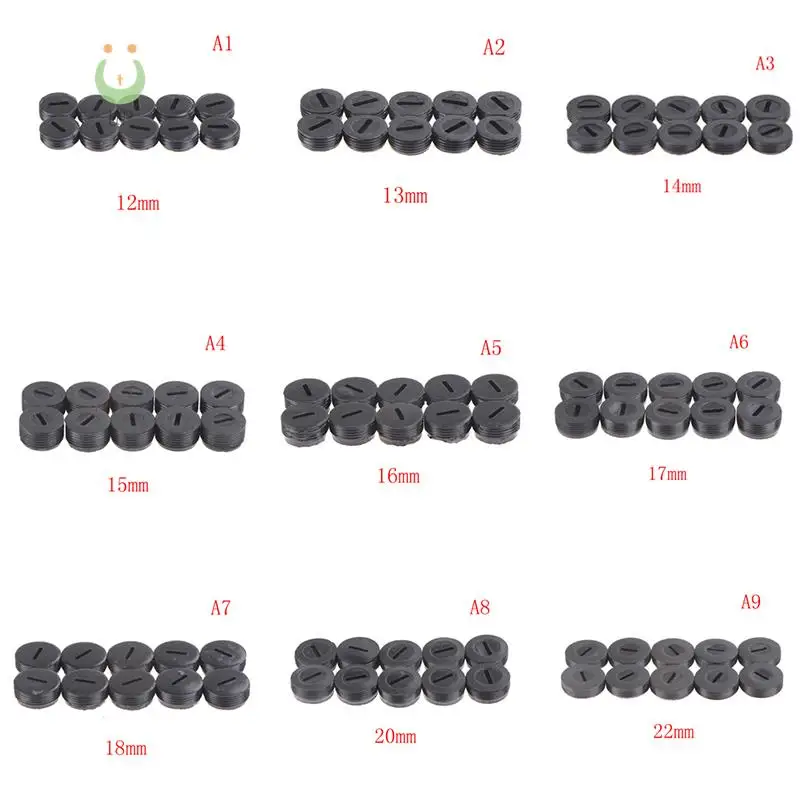

10Pcs Black Carbon Brush Holder Cap Brushes Cover 13 14 15 16 18 20 22mm