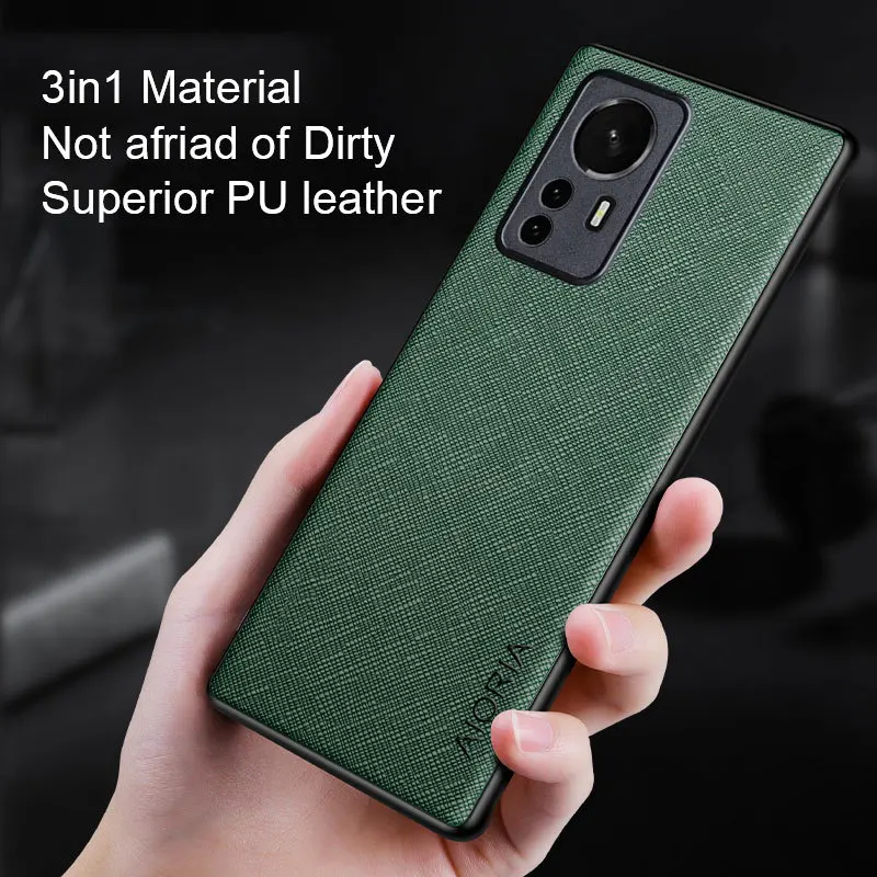 

Soft Protective Back Case New Full Cover for Xiaomi 12 Pro Phone Protective Case Classic Simple Cross Pattern Phone Case