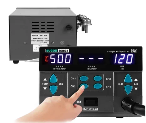 SUG 8610DX 1000 Вт Паяльная станция горячего воздуха Светодиодный дисплей Бессвинцовая
