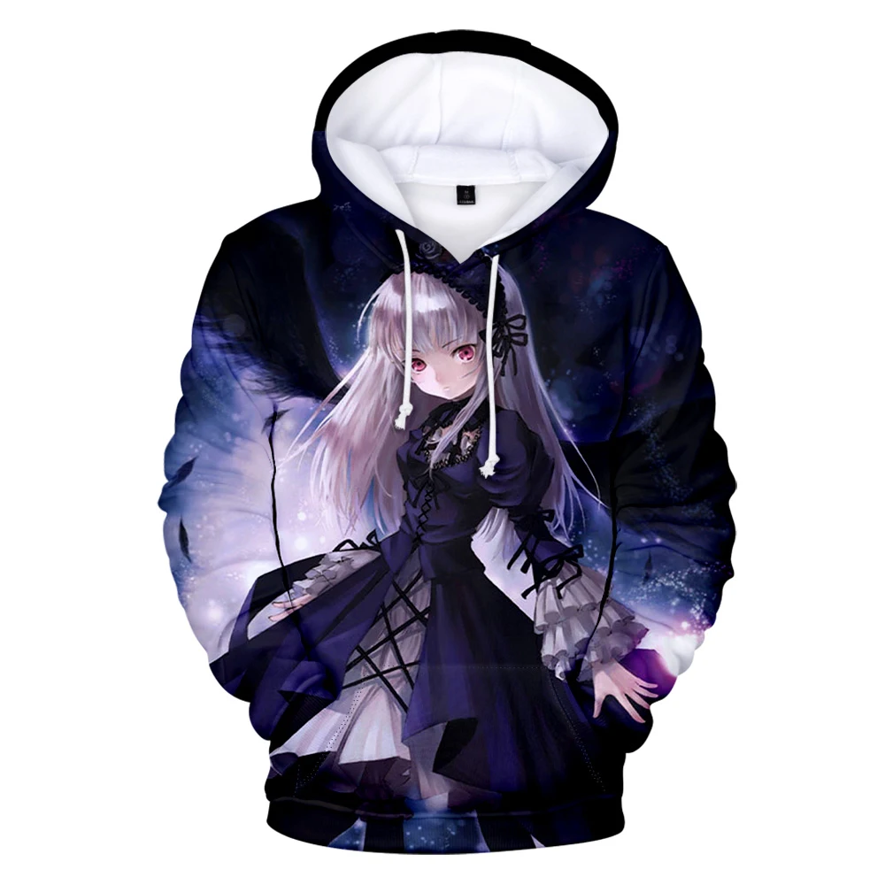 

Худи Rozen Maiden для женщин и мужчин, толстовка с капюшоном и 3D-принтом аниме, Модный пуловер в уличном стиле, спортивный костюм, детская кавайная...