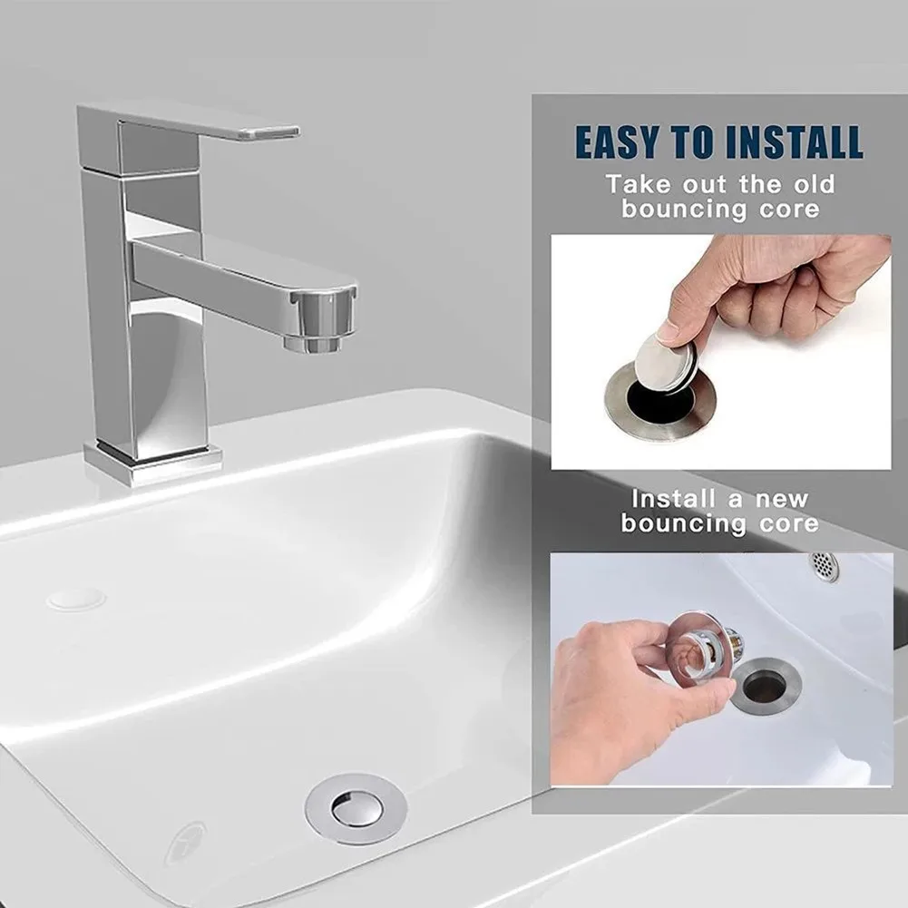 

Bounce Core Basin Drain Filter Pop-Up Bounce Core Basin Drain Filter Hair Catcher Deodorant Bath Stopper Kitchen Bathroom Tool