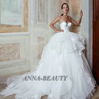anna princess wedding dresses sweetheart spaghetti straps backless vestido de casamento made to order