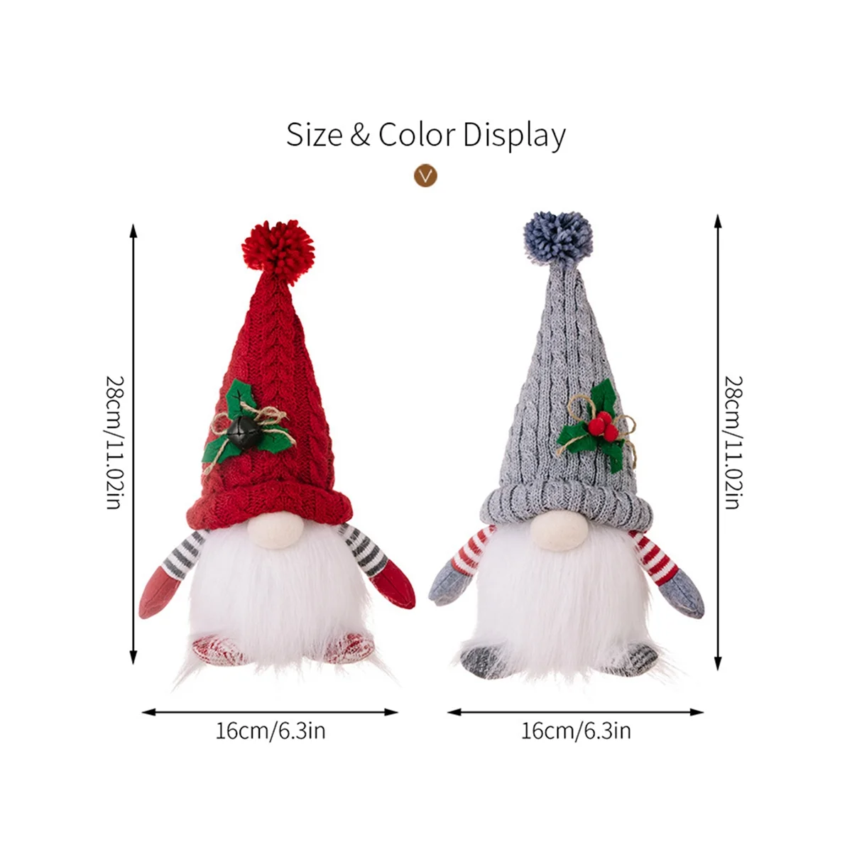 Рождественское украшение вязаная шапка с подсветкой кукла Рудольфа без лица