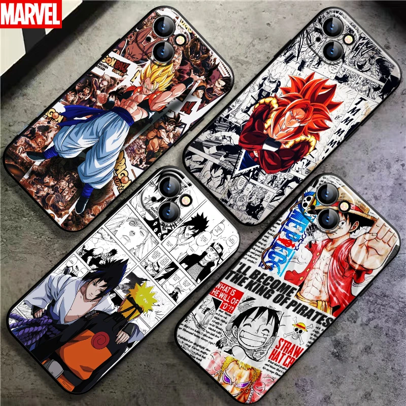 

One Piece Dragon Ball Naruto For Apple iPhone 13 12 11 Pro Mini X XR XS Max SE 6 6S 7 8 Plus Phone Case TPU Coque