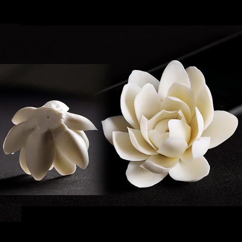 

1PC Ceramic White Lotus Incense Burner Sandal Wood Incense Burner Ornaments Home Incense Stick Holder Aromatherapy