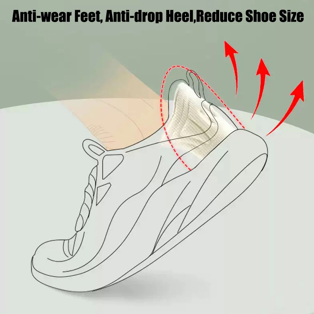 2pcs Heel Cushion Pads for Sport Shoes Stickers Anti Wear Heel Pain Inserts Protector for Sneakers Adjust Shoe Size Foot Pad
