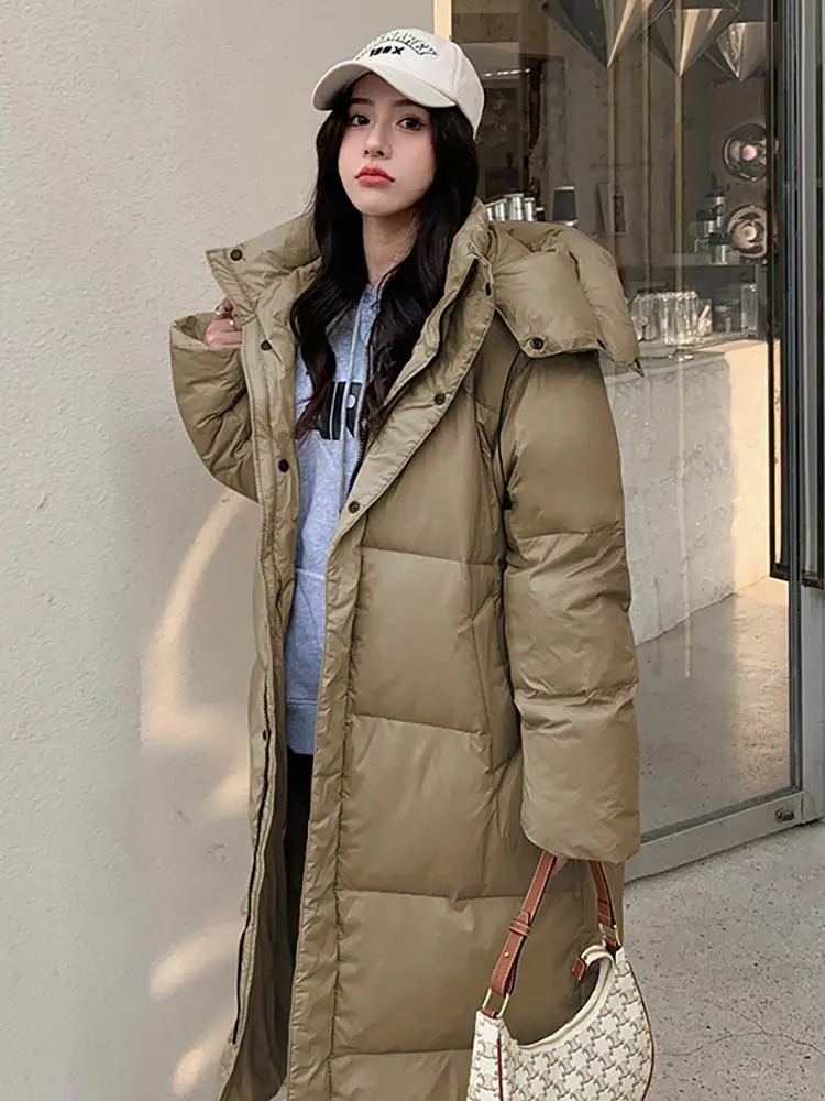 MEILLY DOLPHIN New Solid X-Long Straight Winter Coat Women Parkas Clothes Casual Hooded Warm Winter Jacket Female Outerwear