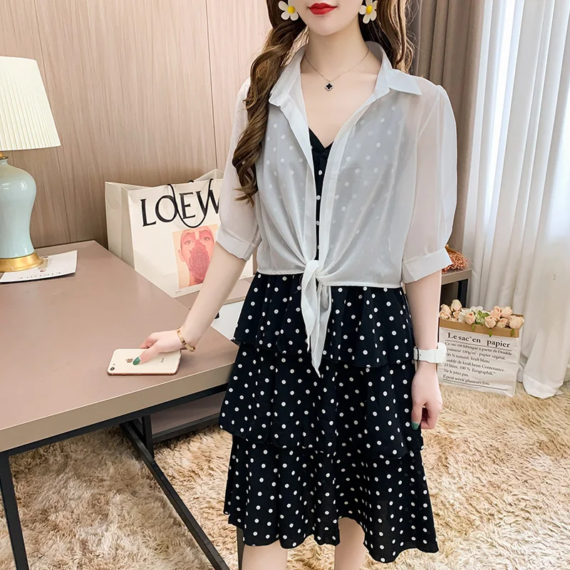 

Chiffon Women's Blouse White Casual Shirt Summer Solid Long Sleeve Top Fashion Female Sun Protection Clothing Turn-down Collar