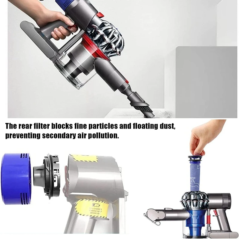 Rear Engine Cover + Filter Pre-Filter Set Replacement For Dyson V7 V8 Vacuum Cleaner Accessories
