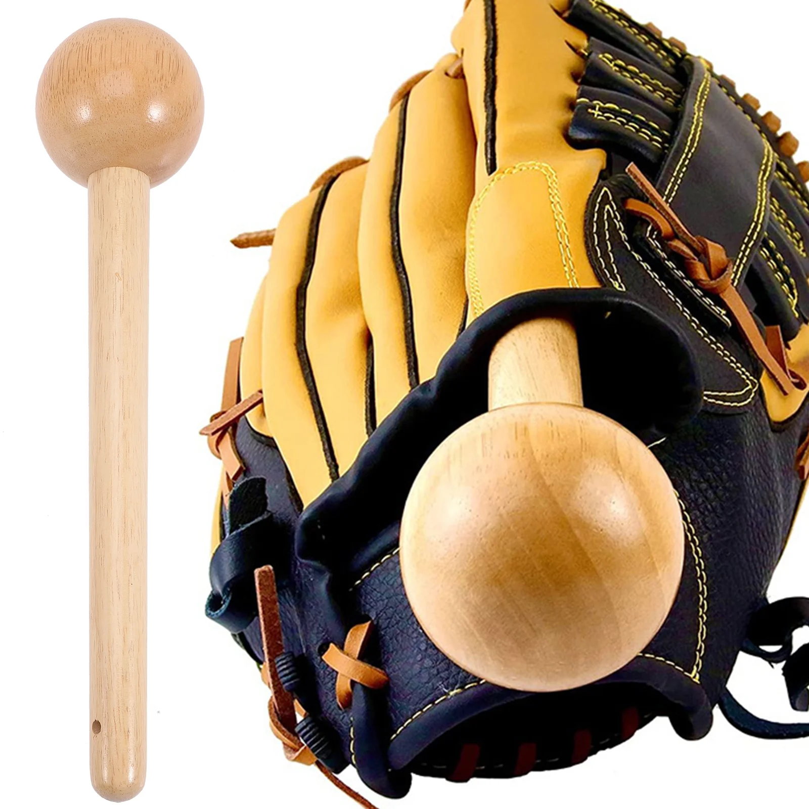 

Ball Shaped Pocket Softball Wooden Mallets Mini Wooden Hammer Baseball Accessory Accessories