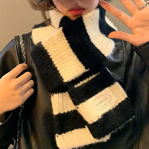 Женские длинные полосатые шарфы из полиэстера