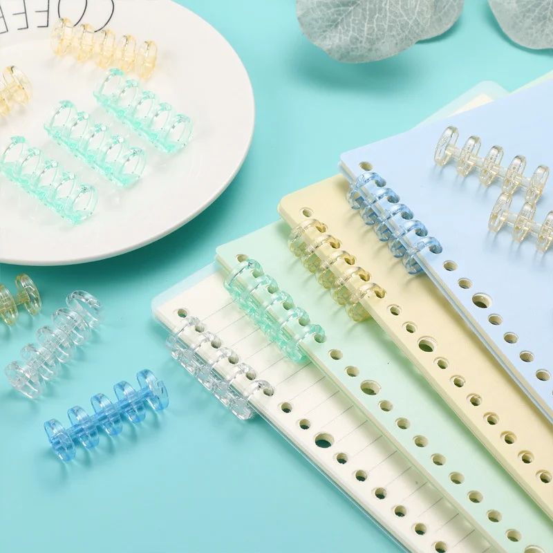 

2pcs 5-Hole Loose-leaf Binder Morandi Color Detachable Buckle Hand Account Notebook DIY Plastic Binder Binding Supplies