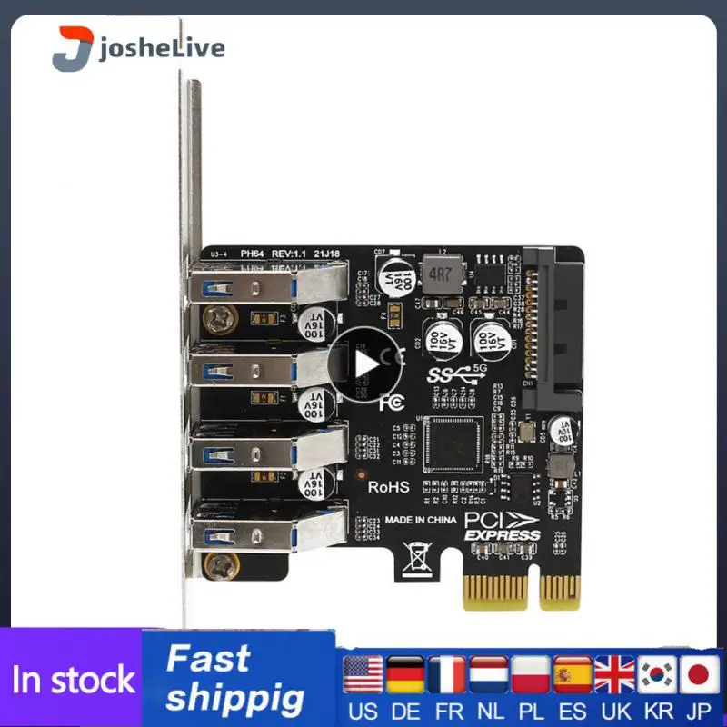 

Convenient Pcie Usb 3.0 4 Ports Adapter Chip Port Protection Dual Power Supply Pci-e Express Controller Expansion Adapter Card