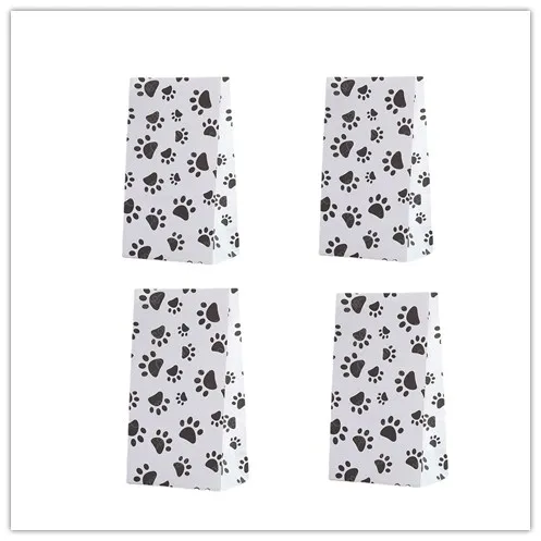 5Pcs dog foot Paper kraft Bag Cookie Candy Gift Packaging Bags Wedding Party Decor Puppy Paw Prints Birthday