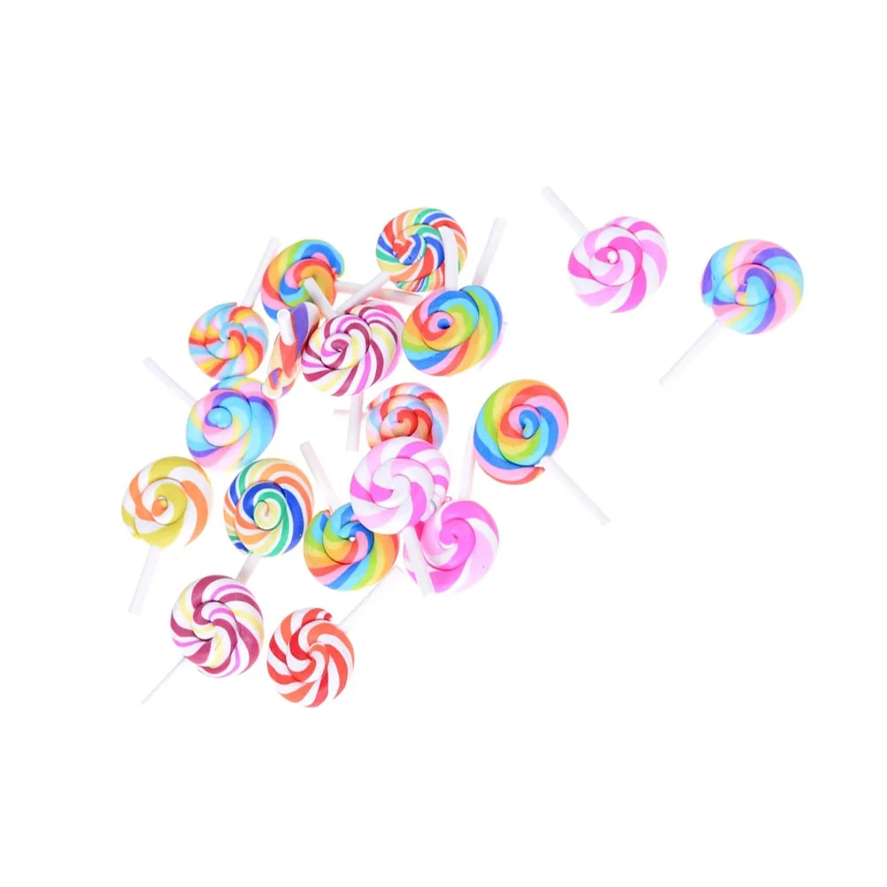 

Lollipop Lollipops Charms Miniature Landscape Decorations Diy Candy Fairy Tale Micro Flatback Embellishments Mini Resin