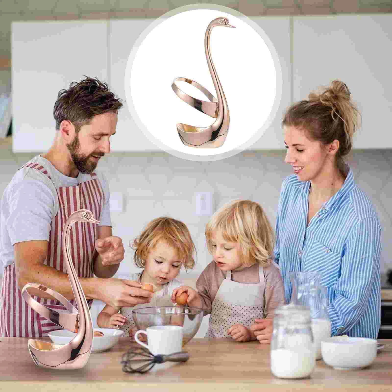 

Tablespoon Dessert Fork Cutlery Stirring Forks Stand Holder Swan Base Tableware