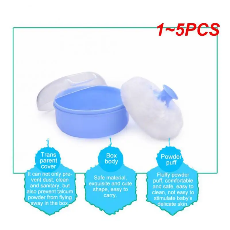 

1~5PCS New High Quality Baby Soft Face Body Cosmetic Powder Puff talcum powder Sponge Box Case ContainerWholesale
