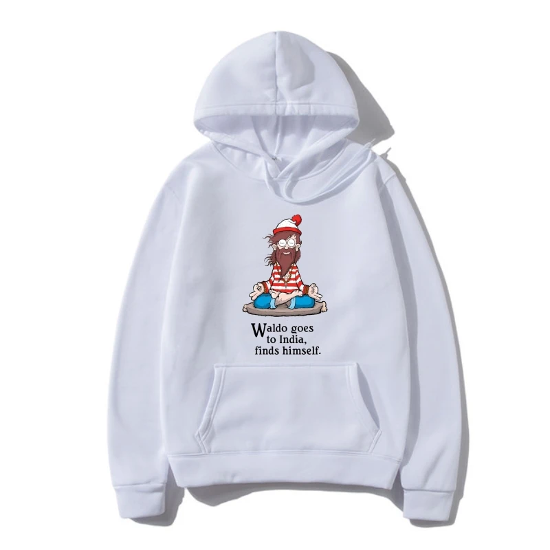 

Толстовка Hoodi WALDO отправляется в Индию находит себя в верхней одежде, со смешным раздумчивым свитшотом