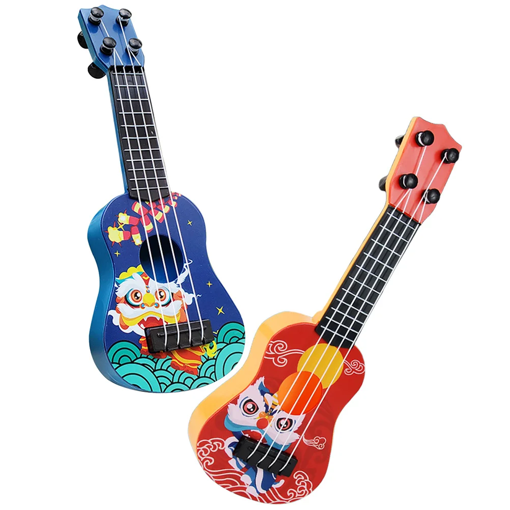 

2 Pcs Stringed Instrument Kids Guitar Boys Toddler Year Old Mini Toys Ages 1-3 Ukulele Toy's 5-9 Girl Play 3-5
