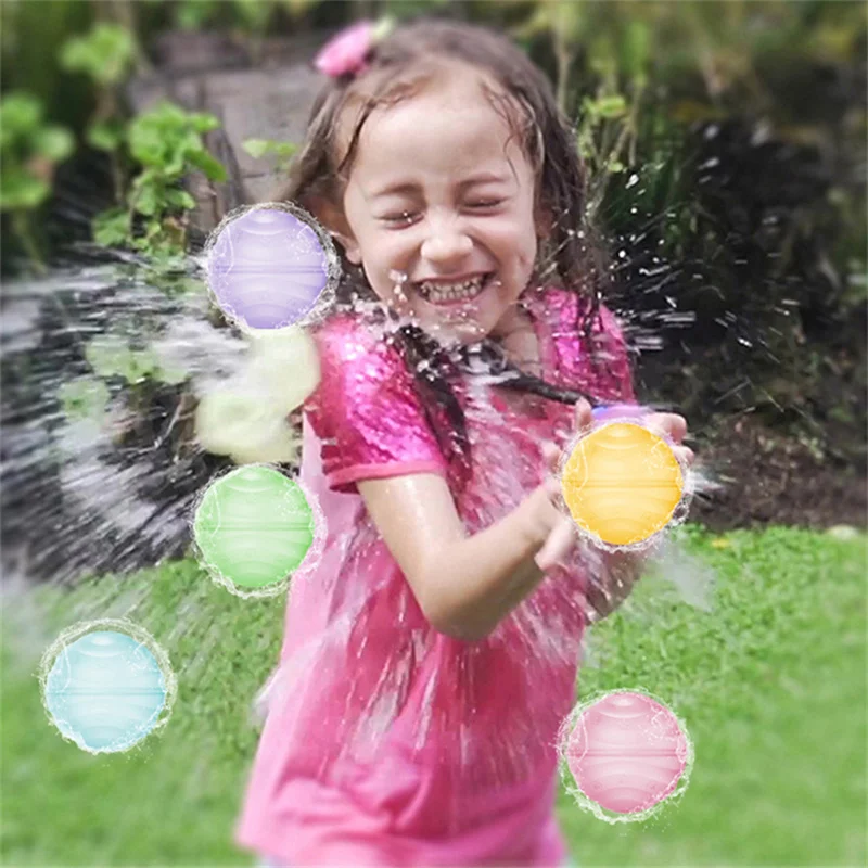 

Reusable Water Fighting Balls Adults Kids Summer Swimming Pool Silicone Water Playing Toys Pool Water Bomb Balloons Games