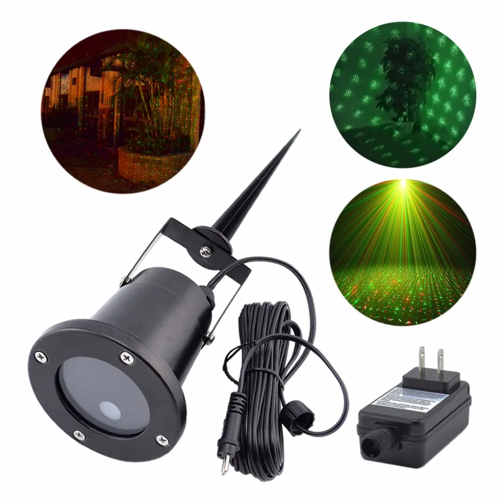 AUCD Portable RG Outdoor Green Red Laser Projector Lights Landscape Garden Yard Home Party Xmas Tree Lighting OW-100RG