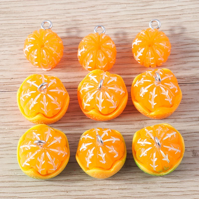 

10pcs Cute 3D Resin Fruit Orange Charms for Making DIY Drop Earrings Pendants Necklaces Bracelets Jewelry Making Accessories