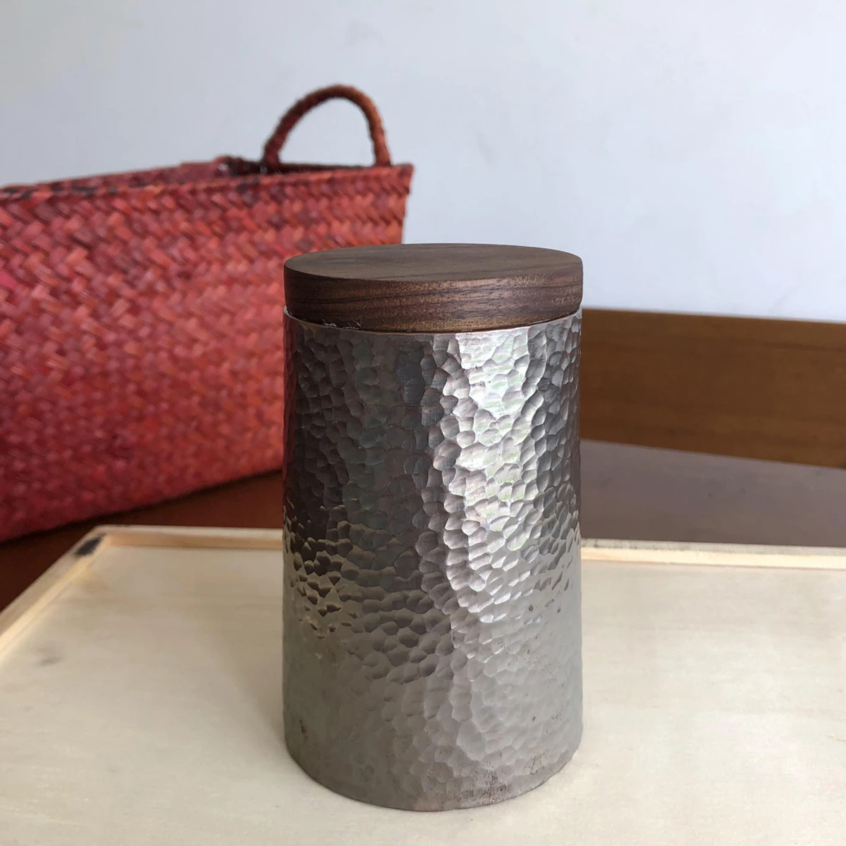 ทองแดงบริสุทธิ์ Jar ปิดผนึกคอนเทนเนอร์ชากาแฟ Handcrafted Hammered กล่องเก็บวอลนัทฝากระป๋อง