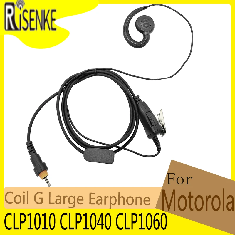 Coil G Large Earphone Walkie Talkie Accessories Earpiece Microphone Headset for Motorola  CLP1010 CLP1040 CLP1060 Two Way Radios