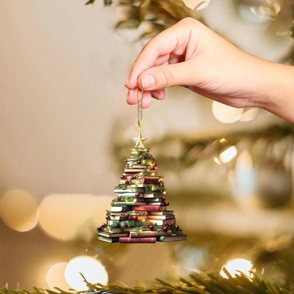 Плоская акриловая индивидуальная искусственная подвеска орнамент в форме книги