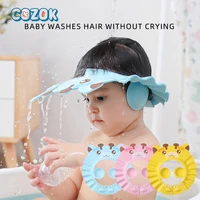 cozok shampoo cap baby adjustable childs soft cartoon hat protect eye ear waterproof splashproof for 0 6 years kids shower cap