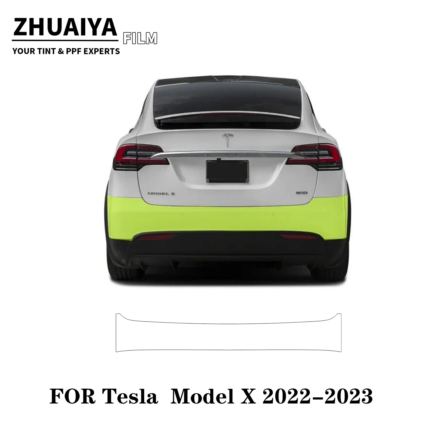 

Защитная пленка для заднего бампера Tesla Model X PPF 8mil 2022 2023 2024
