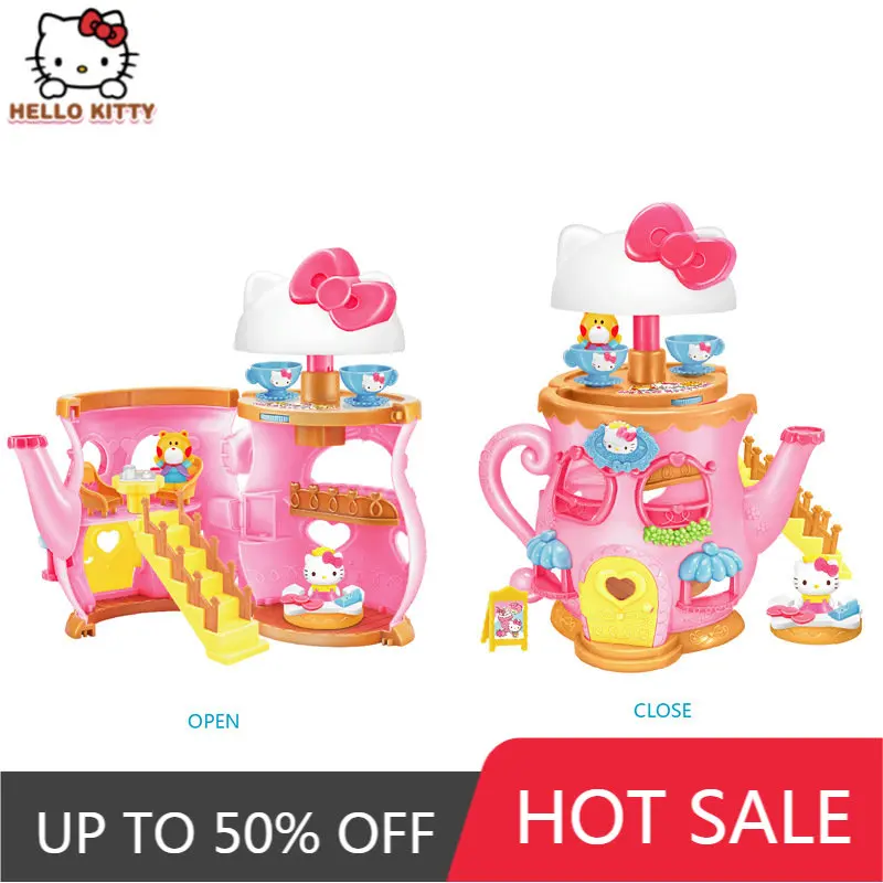 

Sanrion Anime Figures Hello Kitty Toys Street Corner Story Convenience Store Set Girls' Home Toys Action Figure Gifts Girls