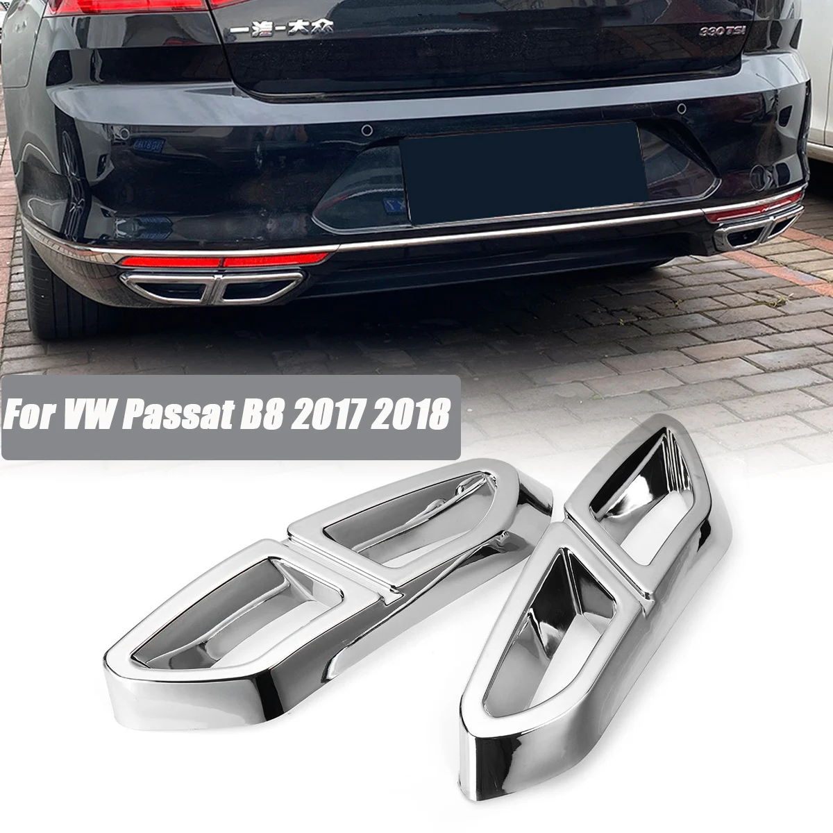 

2 шт., накладки на глушитель выхлопной трубы для VW Passat B8 Rline 2016-2019