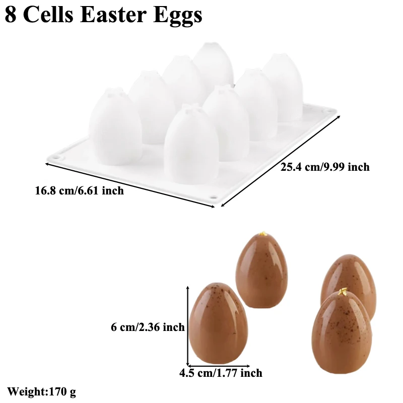 

3D Пасхальное яйцо Силиконовый торт Формула 5 или 8 Рисование Пасхальное яйцо Шоколадная форма Пасхальная кухня