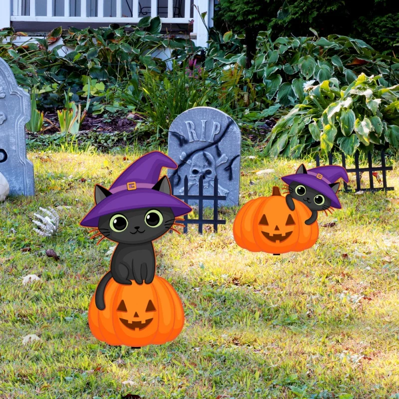 

[Home Decorations] Tyu 2.08 Million Halloween Ghost Pumpkin Witch Cat Courtyard Floor Outlet Garden Cemetery Festival Decoration
