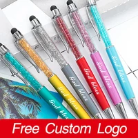 metal diamond ballpoint pen capacitive touch screen pen personalized gift laser custom logo pens student school office statione