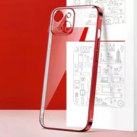 luxury plating silicone for iphone 13 11 12 pro max xr x xs case shockproof transparent cover with full camera protect