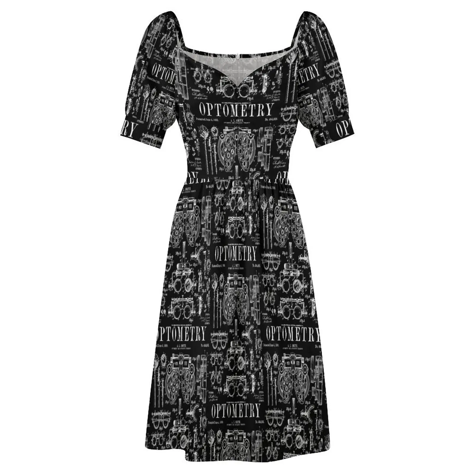 Оптометрическая оптометрия Eye Doctor Tools винтажное платье с короткими рукавами и