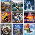 Набор для рисования по номерам на холсте, набор Пейзаж акриловых красок