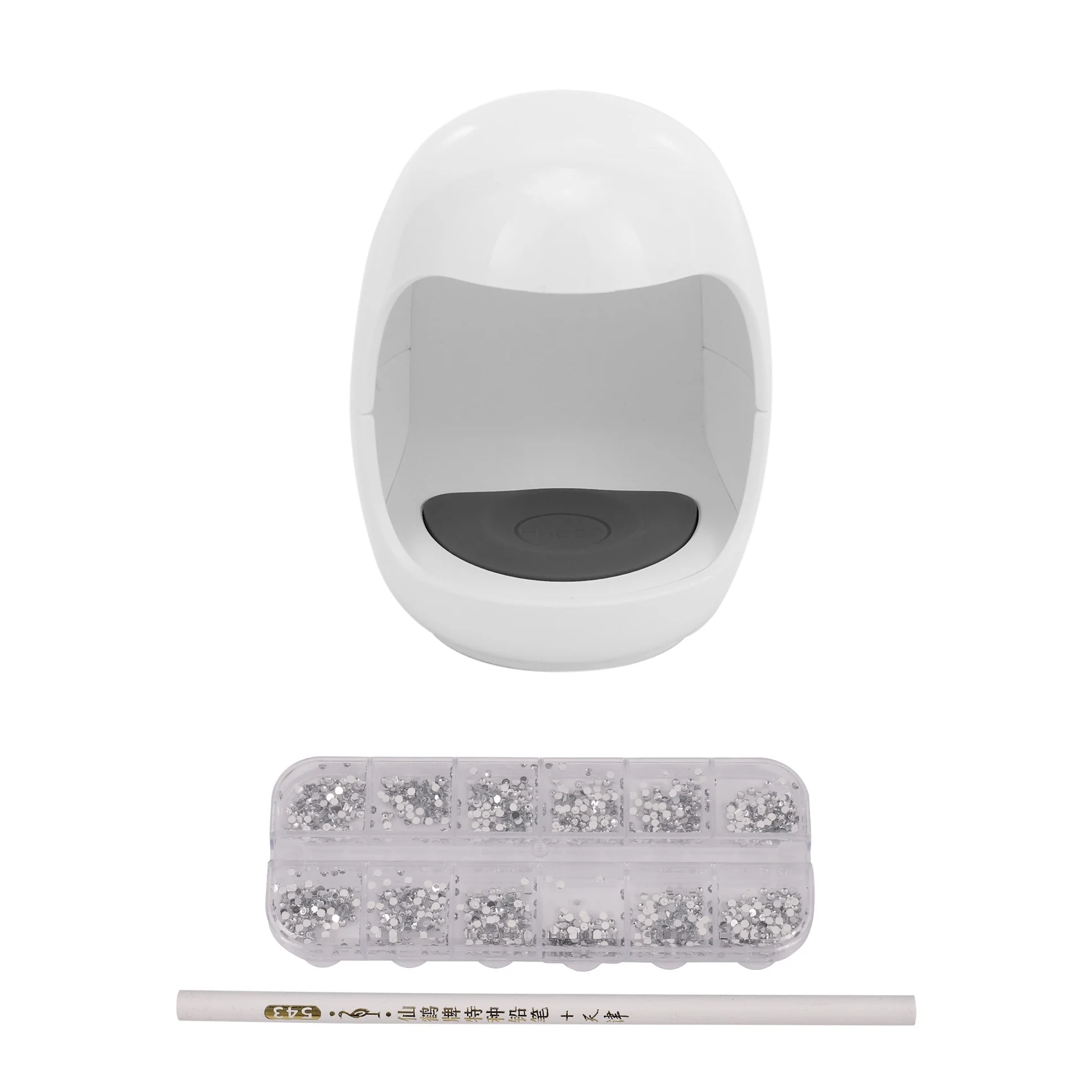 

3000Pcs 3D Acrylic 2Mm Rhinestones Gems Studs Nail Art Decoration Kit With UV Lamp Mini Pocket Gel Nail Polish Dryer