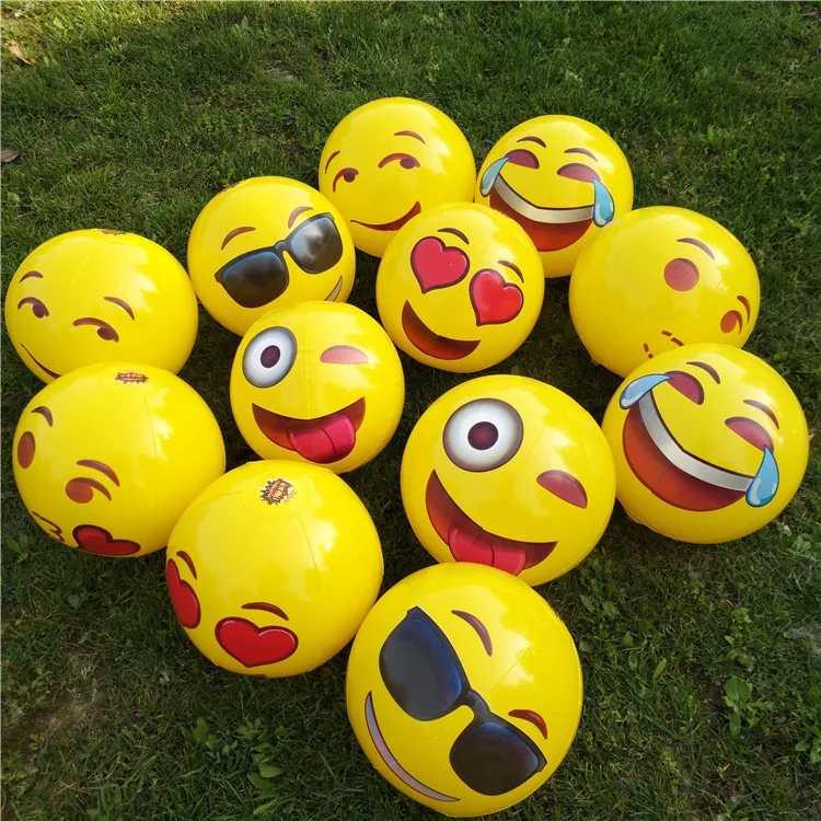 

12PCS/6PCS environment-friendly PVC inflatable beach expression ball 12-inch expression ball inflatable balloon cute expression