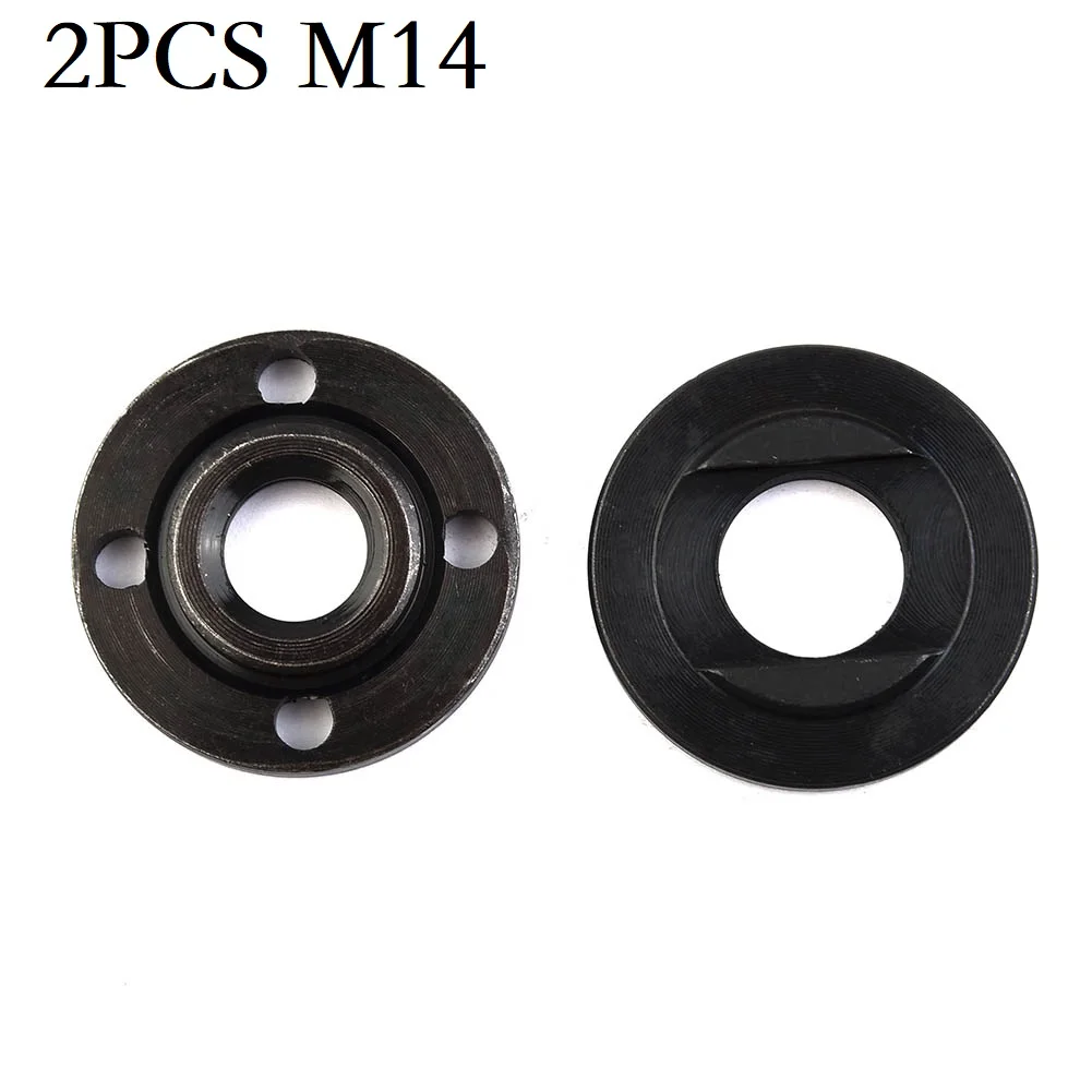 

2pcs/set M14 Thread Angle Grinder Flange Nut Set Tools Inner Outer Round Metal Lock Nuts Replacement