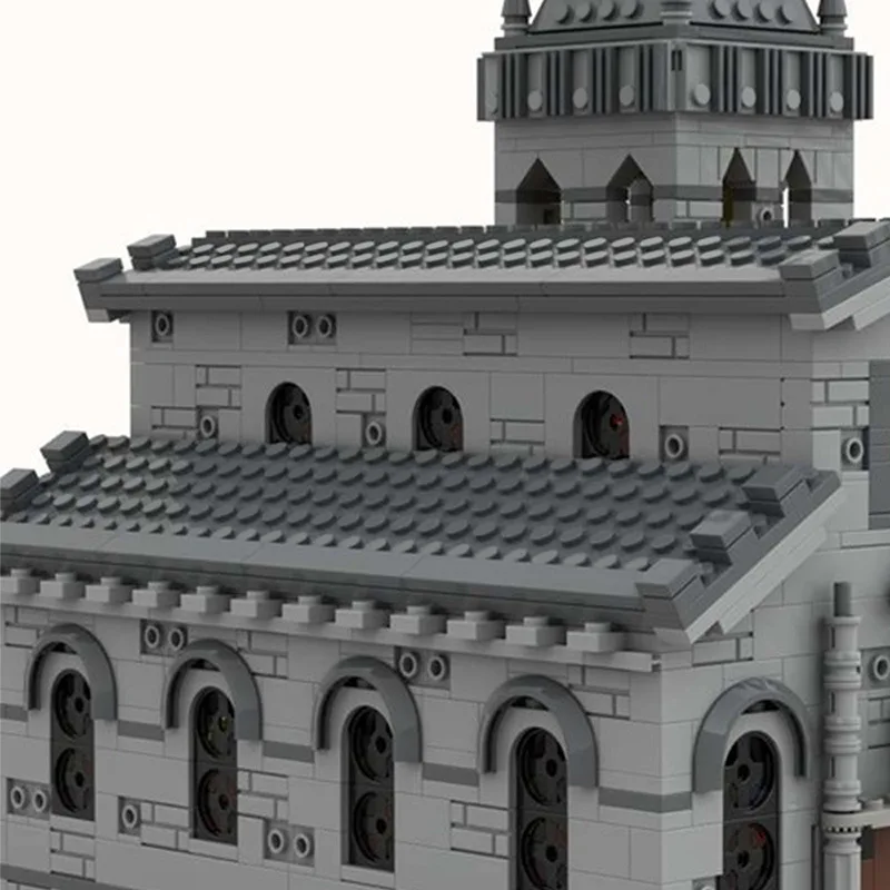 Строительные блоки MOC городской замок средневековая церковь-модульная